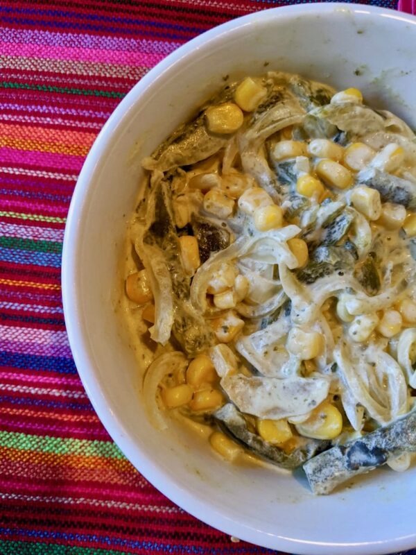 Rajas con Crema Recipe (Poblano Cream Corn) - The Cookie Project