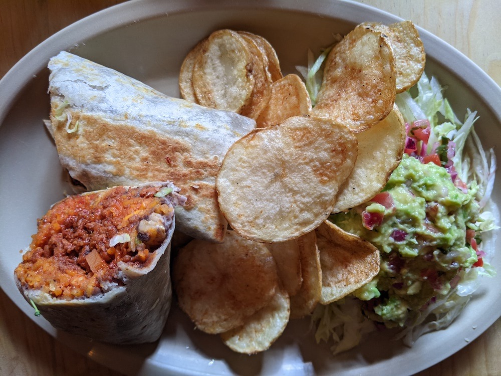 Vegan Burritos made from Soy Chorizo