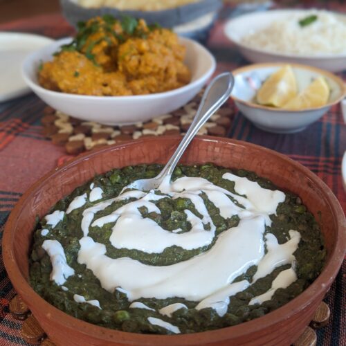 Bright green lentils