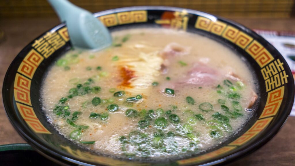 bowl of thick pork bone broth soup